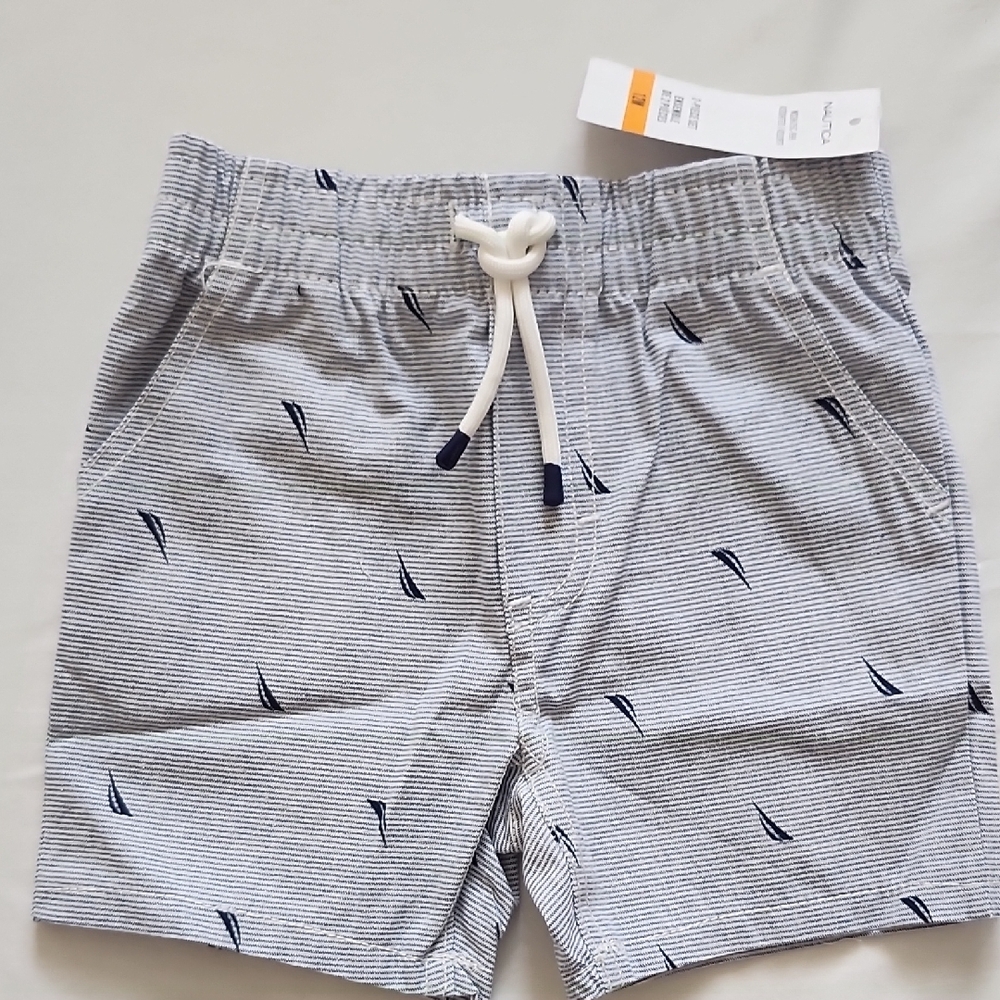 Nautica Baby Pink Tee and Striped Shorts Set - Picture 8 of 11